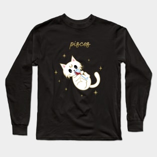 Pisces Holiday Kitty Cat Long Sleeve T-Shirt